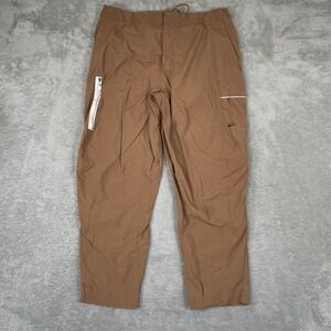Nike Sportswear Utility Cargo Pants Mens 38 Brown Nylon Tapered Leg Pocket Logo